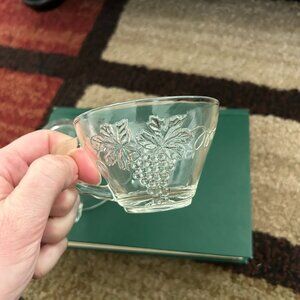 Vintage Punch/Snack Cup Pressed Glass by Anchor Hocking Set of 2